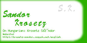 sandor krosetz business card